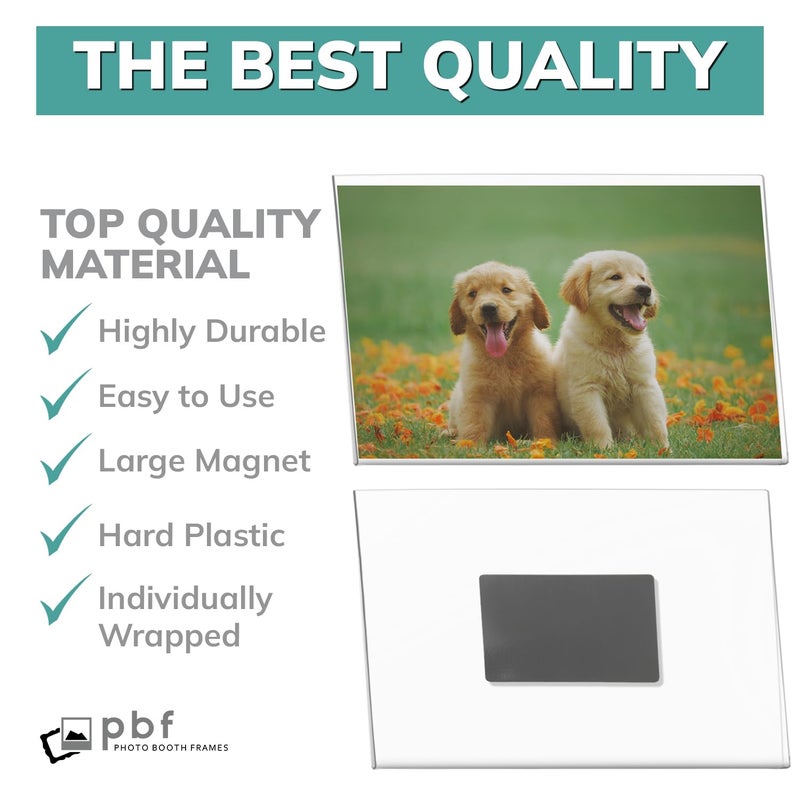 pbf PHOTO BOOTH FRAMES PBF 6x4 Magnetic Picture Frames for Refrigerator | Clear Acrylic Frames | Photo Holders for Fridge, Locker, Photo Board, Art Display, Sign Holder (50-Pack) - Image 4